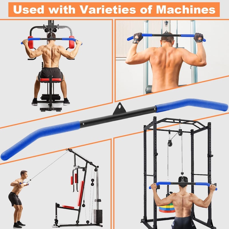 SERTT 39.37 Inch LAT Pulldown Bar Attachment for Pulley Cable Machine, Curl Tricep Press Down Bar with Rubber Handle, LAT Pull Down Bar Accessories for Gym, Strength Workout, Muscle Building - Image 5